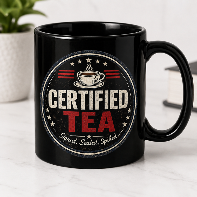 Certified Tea Black Coffee Mug